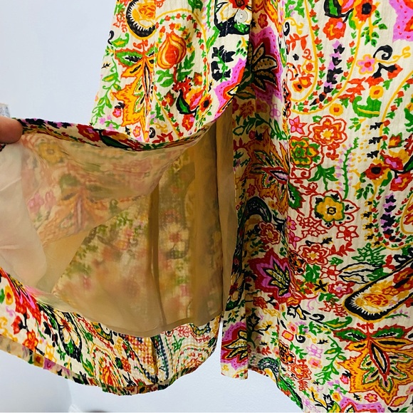 BA&SH Baila Floral Button-Front A-Line Midi Dress Size Small Spaghetti Strap - Picture 7 of 16